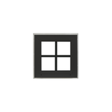 Decorative Window 12" x 12" Double Pane Standard Glass Clear Black