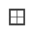 Fixed 12" x 12" Square Window with Tempered Glass Black Flush