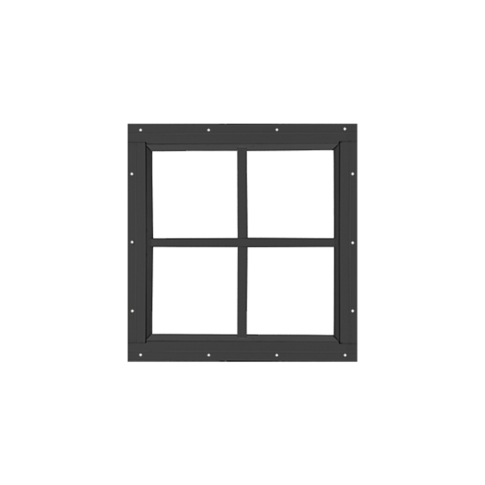Fixed 12" x 12" Square Window with Tempered Glass Black Flush