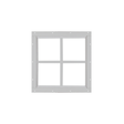 Fixed 12" x 12" Square Window with Tempered Glass White Flush