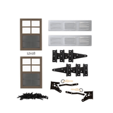 Morgan Creek Chicken Coop Plans for C30 Windows, Latches, Hinges, and Screws - Shed Windows and More, Inc.
