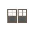 12" x 18" Window with Tempered Glass Bundle Brown Front