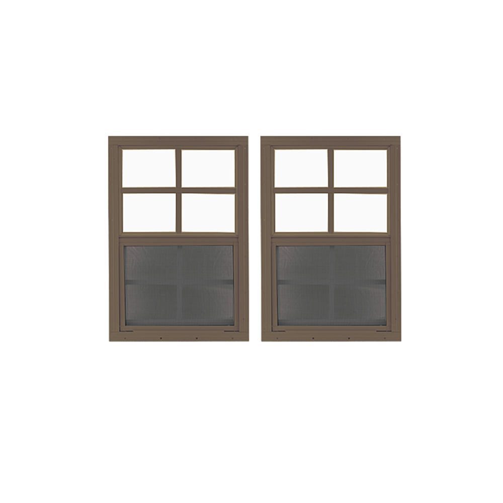 12" x 18" Window with Tempered Glass Bundle Brown Front
