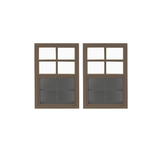 12" x 18" Window with Tempered Glass Bundle Brown Front