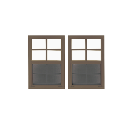 12" x 18" Window with Tempered Glass Bundle Brown Front