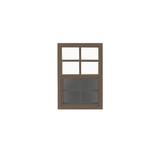 Vertical Slider 12" x 18" Window with Tempered Glass Brown Flush