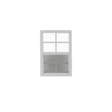 Vertical Slider 12" x 18" Window with Tempered Glass White Flush