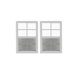 12" x 18" Window with Tempered Glass Bundle White Front