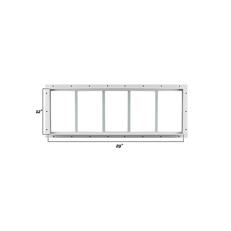 Fixed 12" x 29" White Flush Transom Window with Tempered Glass Dimensions