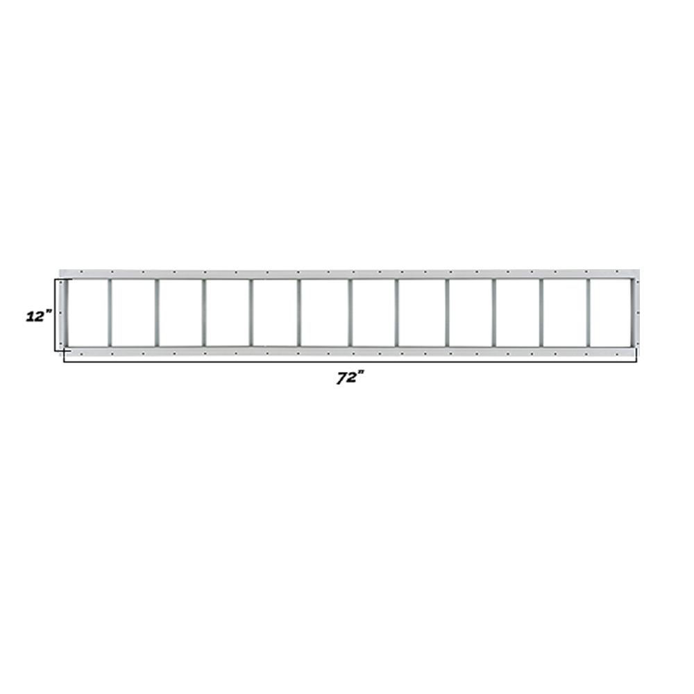 Fixed 12" x 72" White Flush Transom Window with Tempered Glass Dimensions