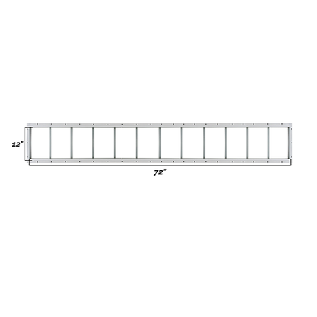 Fixed 12" x 72" White Flush Transom Window with Tempered Glass Dimensions