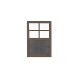 Vertical Slider 14" x 21" Window with Tempered Glass Brown Flush