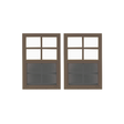 14" x 21" Window with Tempered Glass Bundle Brown Front
