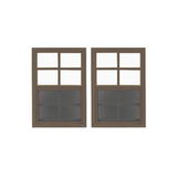 14" x 21" Window with Tempered Glass Bundle Brown Front