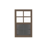 Vertical Slider 14 x 27 Window with Tempered Glass Brown Flush