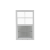 Vertical Slider 14 x 27 Window with Tempered Glass White Flush 