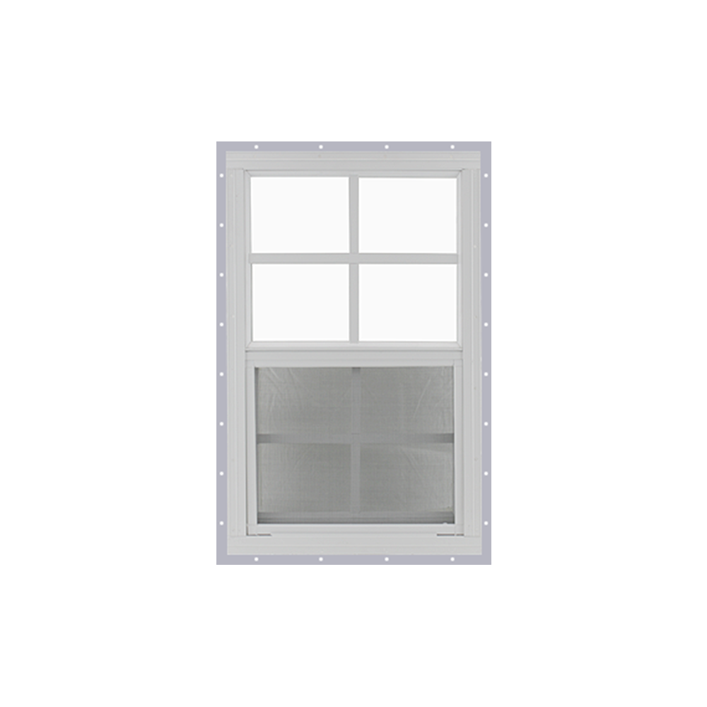 Vertical Slider 14 x 27 Window with Tempered Glass White J-Channel