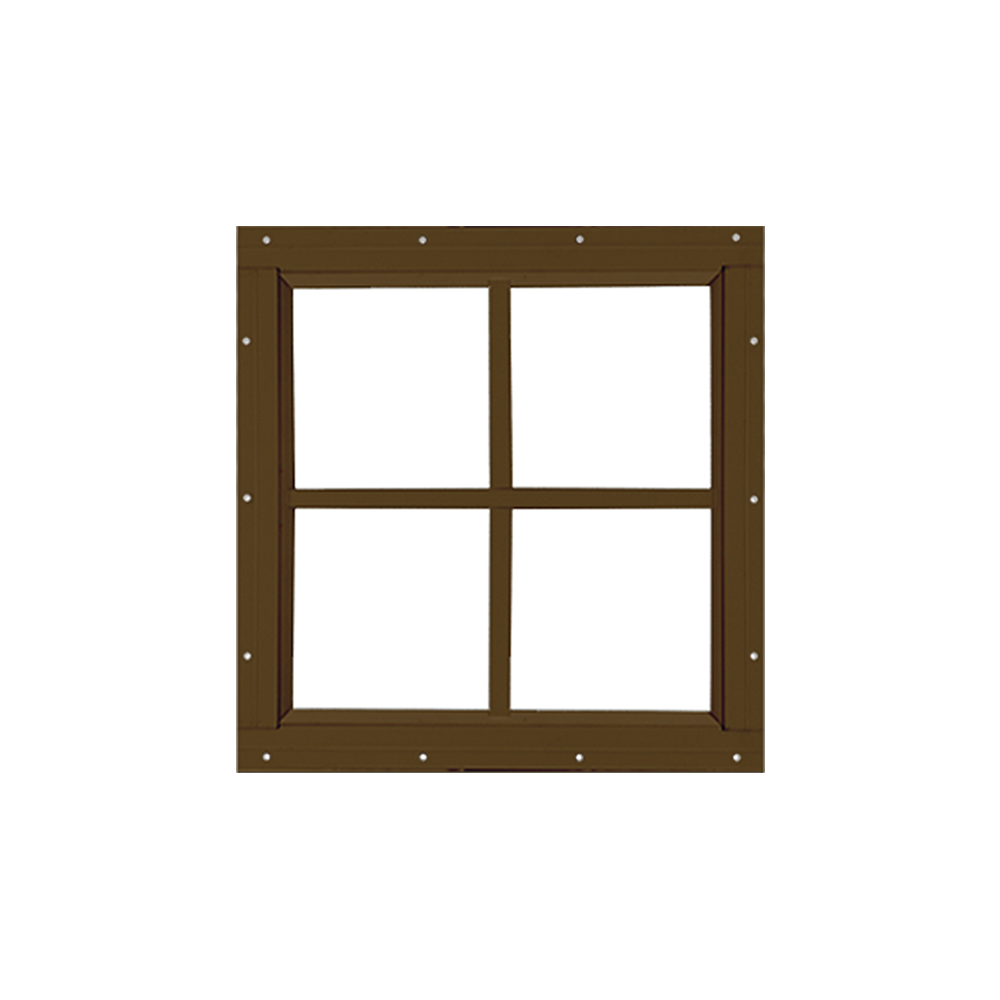 Fixed 16" x 16" Square Window with Tempered Glass Brown Flush