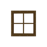 Fixed 16" x 16" Square Window with Tempered Glass Brown Flush