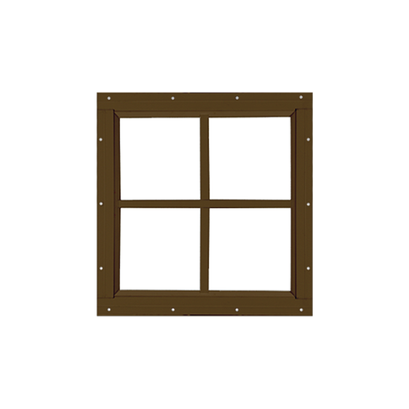 Fixed 16" x 16" Square Window with Tempered Glass Brown Flush