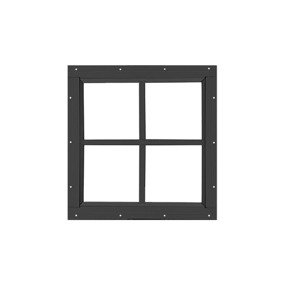 Fixed 16" x 16" Square Window with Tempered Glass Black Flush