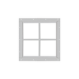 Fixed 16" x 16" Square Window with Tempered Glass White Flush