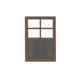 Vertical Slider 16" x 24" Window with Tempered Glass Brown Flush