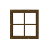 Fixed 18" x 18" Square Window with Tempered Glass Brown Flush