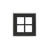 Decorative Window 18" x 18" Double Pane Standard Glass Clear Black Front