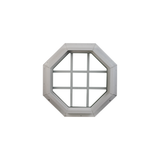 Octagon Window 18" x 18" Double Pane Standard Glass Clear Back