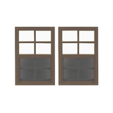 18" x 23" Window with Tempered Glass Bundle Brown Front