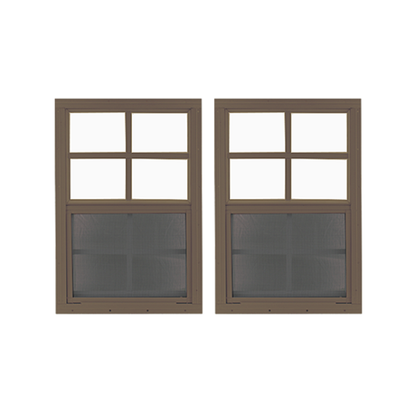 18" x 23" Window with Tempered Glass Bundle Brown Front