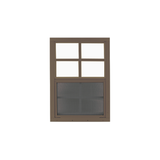 Vertical Slider 18" x 23" Window with Tempered Glass Brown Flush