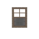 Vertical Slider 18" x 23" Window with Tempered Glass Brown J-Channel
