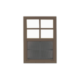 Vertical Slider 18" x 27" Window with Tempered Glass Brown Flush