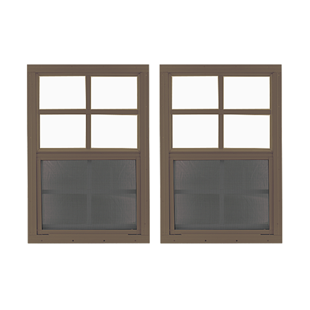 18" x 27" Window with Tempered Glass Bundle Brown Front