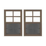 18" x 27" Window with Tempered Glass Bundle Brown Front