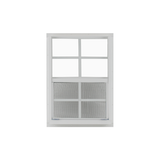 Vertical Slider 18" x 27" Window with Tempered Glass White Flush Back