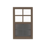Vertical Slider 18" x 36" Shed Window with Tempered Glass Brown Flush