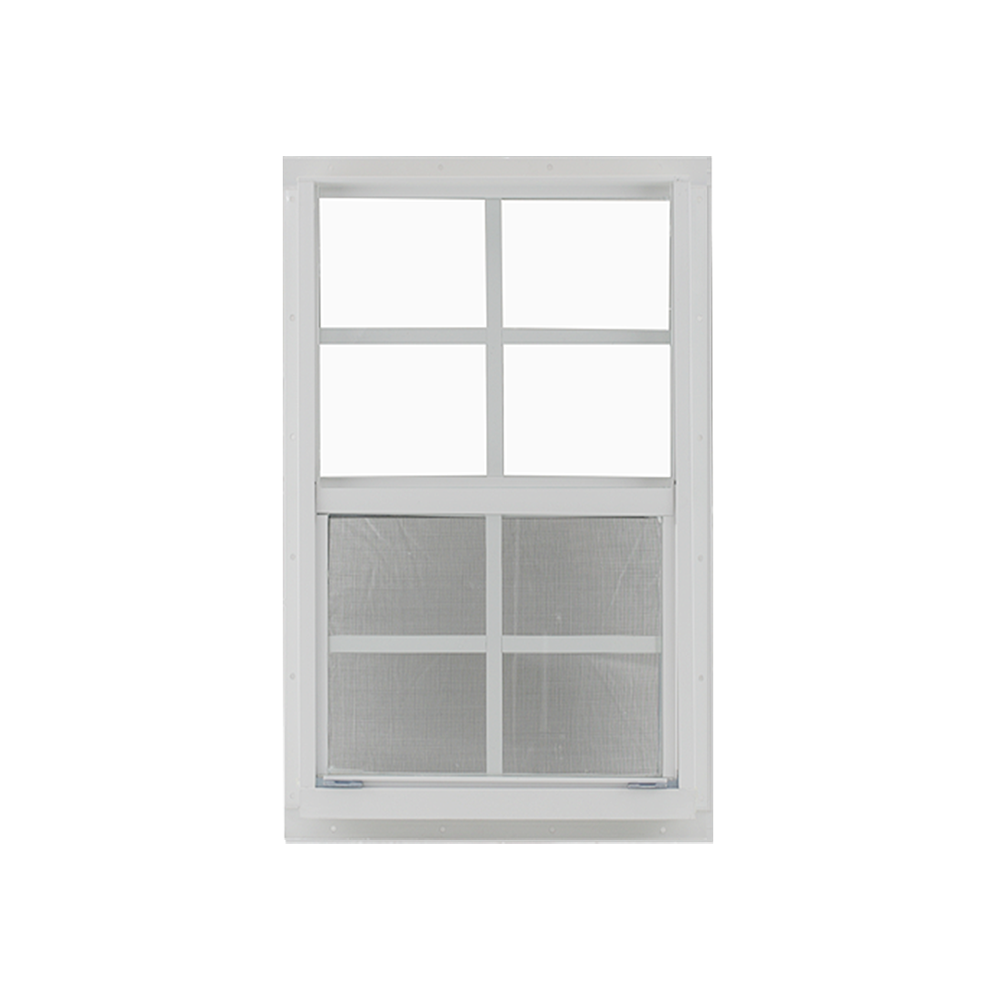 Vertical Slider 18" x 36" Shed Window with Tempered Glass White Flush Back