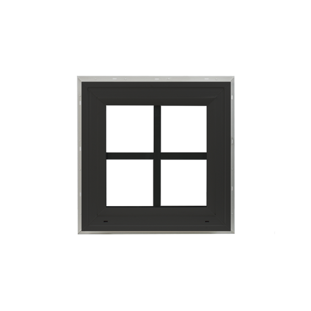 Decorative Window 20" x 20" Double Pane Standard Glass Clear Black Front