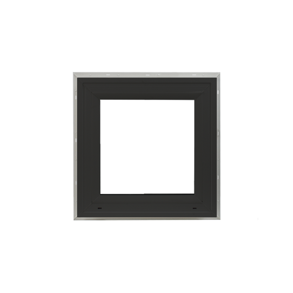 Decorative Window 20" x 20" Double Pane Standard Glass Clear Black No Grid