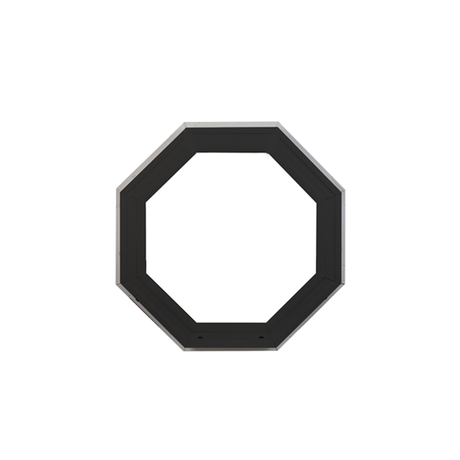Octagon Window 20" x 20" Double Pane Standard Glass Clear Black No Grid Front