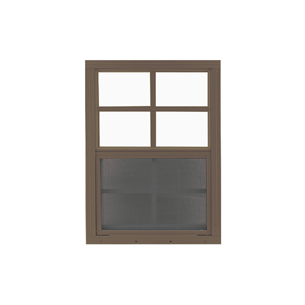 Vertical Slider 20" x 30" Shed Window with Tempered Glass Brown Flush