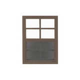 Vertical Slider 20" x 30" Shed Window with Tempered Glass Brown Flush