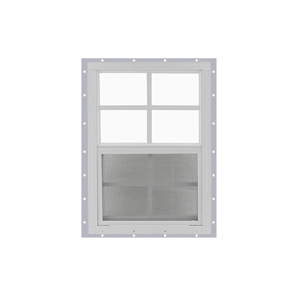 Vertical Slider 20" x 30" Shed Window with Tempered Glass White J-Channel