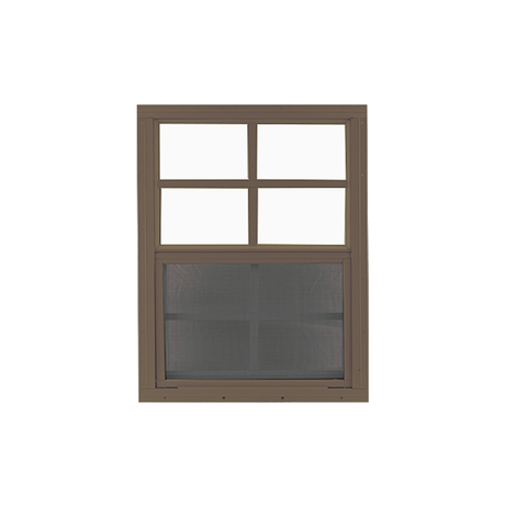 Vertical Slider 21" x 27" Window with Tempered Glass Brown Flush