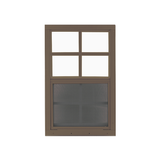 Vertical Slider 21" x 36" Window with Tempered Glass Brown Flush
