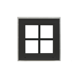Decorative Window 24" x 24" Double Pane Standard Glass Clear Black