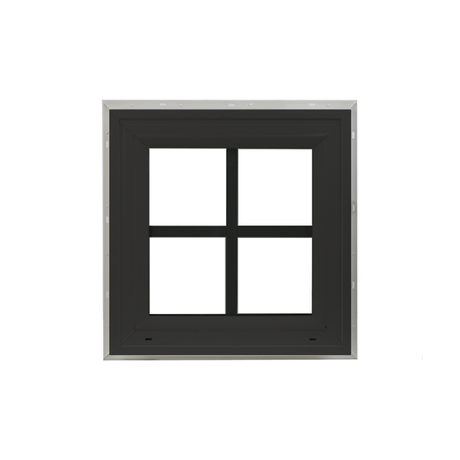 Decorative Window 24" x 24" Double Pane Standard Glass Clear Black